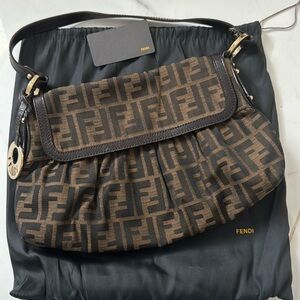 Fendi 2006 Borsa Chef Media Zucca/Viti/Tabacco+Moro w/ dust cover